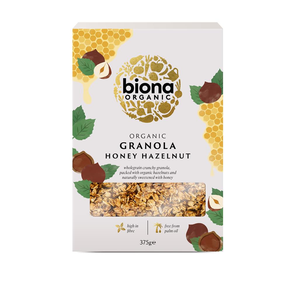 Organic Honey Hazelnut Crunchy Granola - No added sugar 375g
