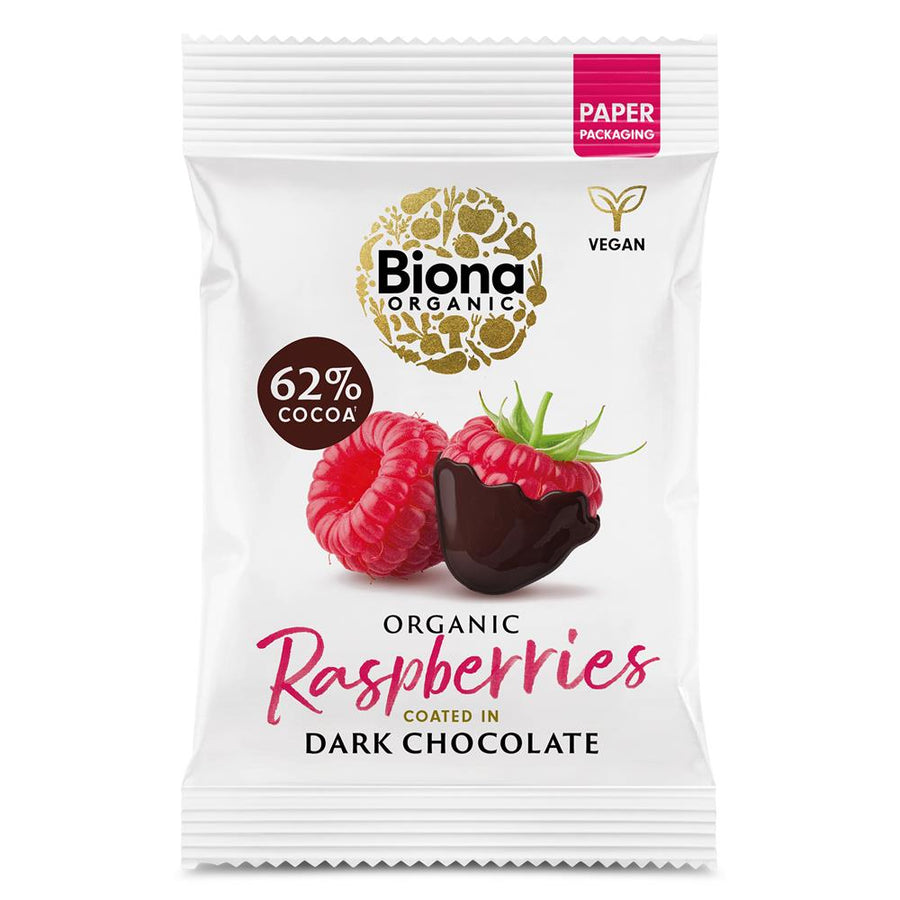 Biona Organic Dark Chocolate Raspberries 45g