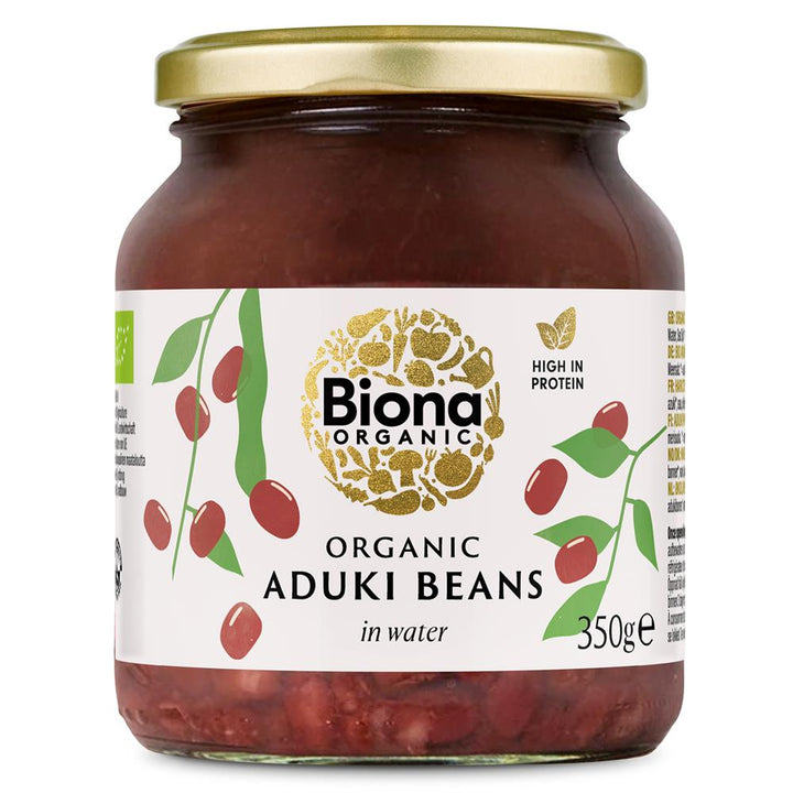 Biona Organic Aduki Beans - Glass Jar 350g
