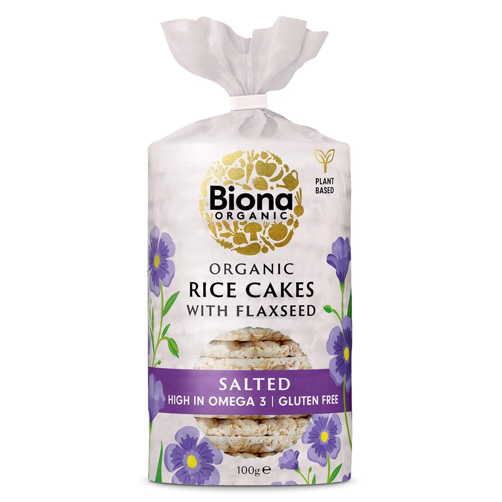 Biona Organic Rice Cake with Flaxseeds 100g