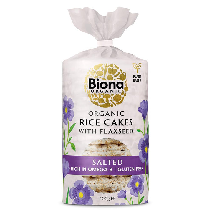 Biona Organic Rice Cake with Flaxseeds 100g