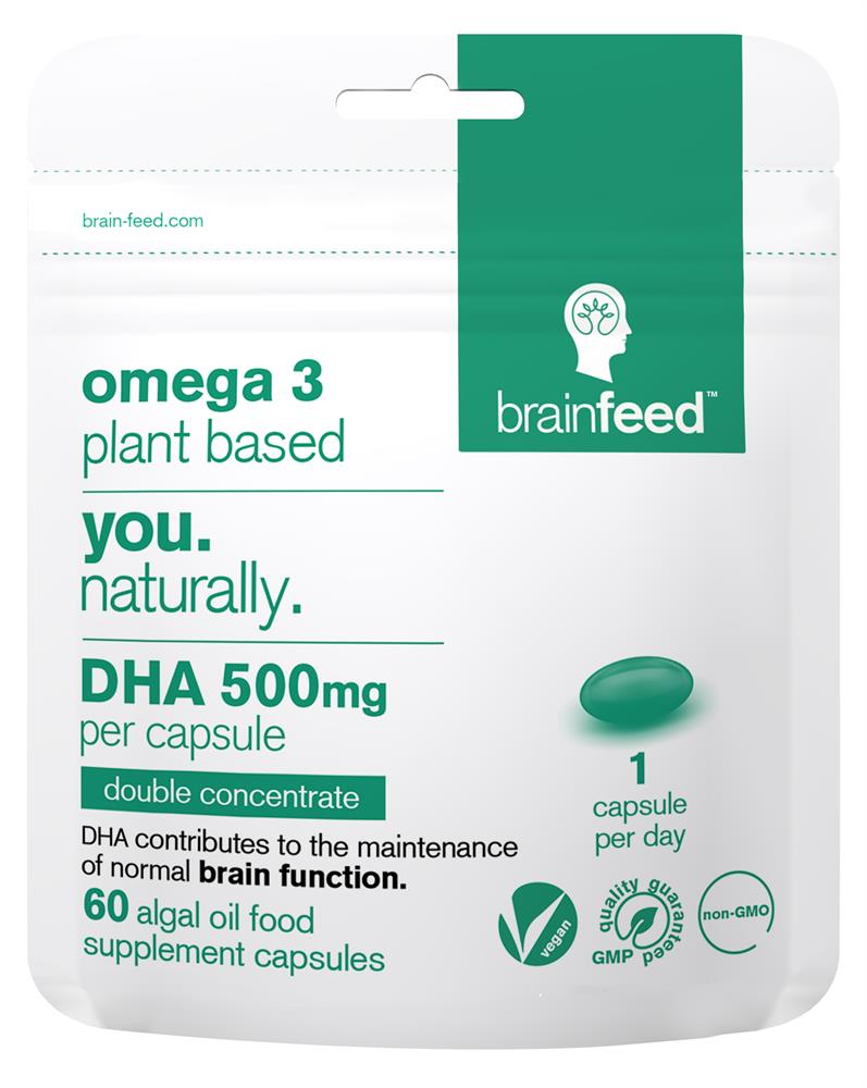 Omega3 Plant-based DHA 550mg 1-a-day | EU Certified Brain Health