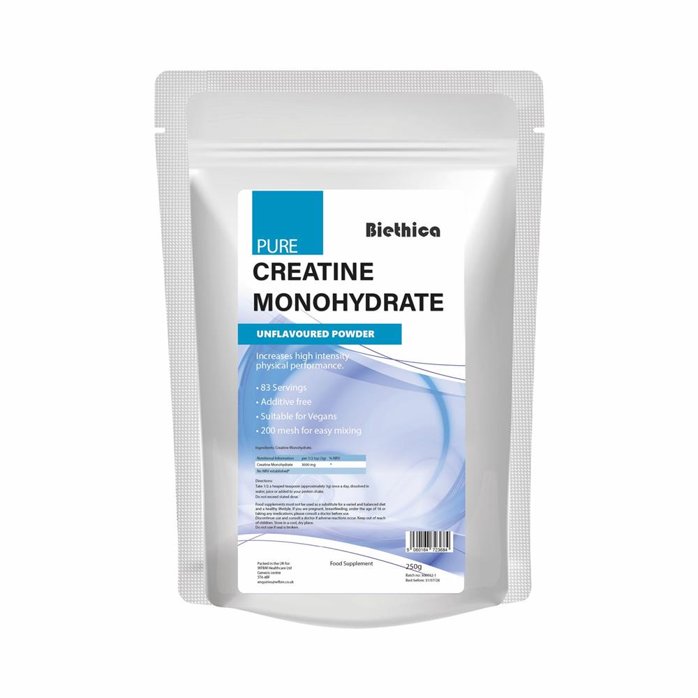Biethica Creatine Monohydrate Unflavoured Powder 250g