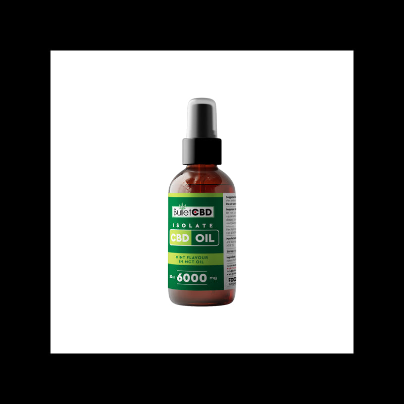 Bullet CBD 6000mg Pure Mint CBD Isolate MCT Oil Spray - 30ml