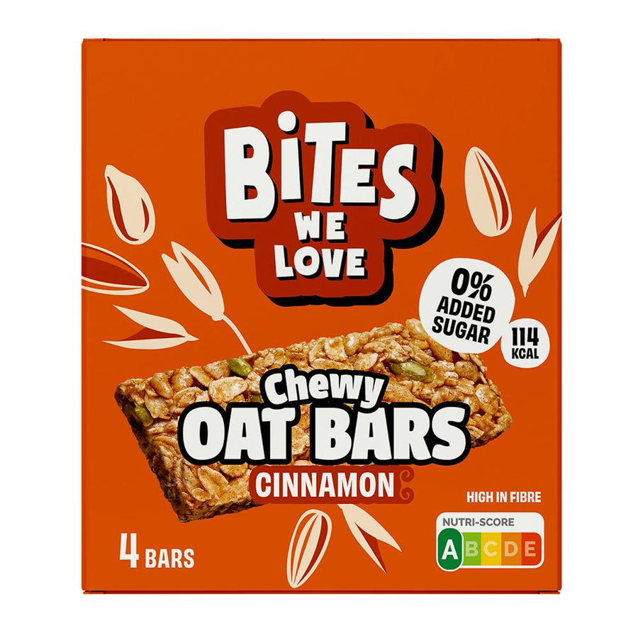 BitesWeLove Chewy Oat Bars Cinnamon Roll Multipack 4x30g