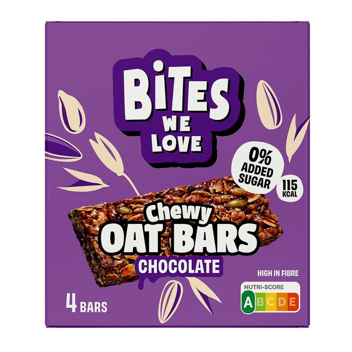 BitesWeLove Chewy Oat Bars Chocolate Multipack 4x30g