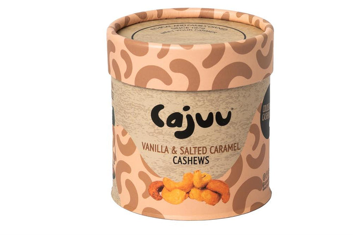 Vanilla and Salted Caramel Cashew Nuts Tube 100g