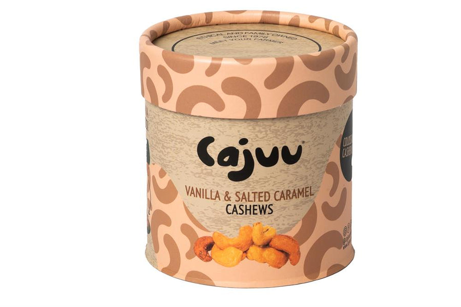 Vanilla and Salted Caramel Cashew Nuts Tube 100g