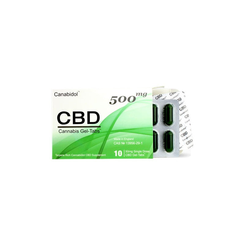 CBD by British Cannabis 500mg CBD Gel-Tabs 10 Capsules