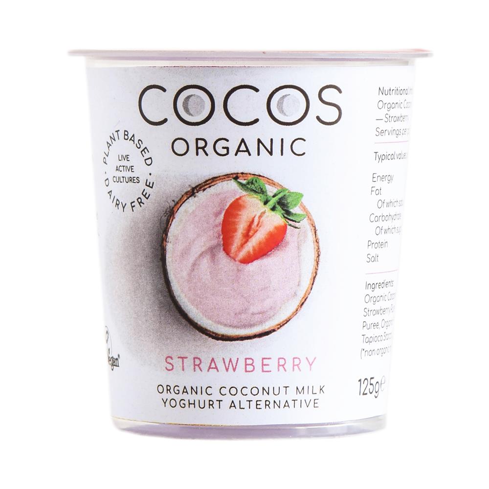 Cocos Organic Live Coconut Yog Strawberry 125g
