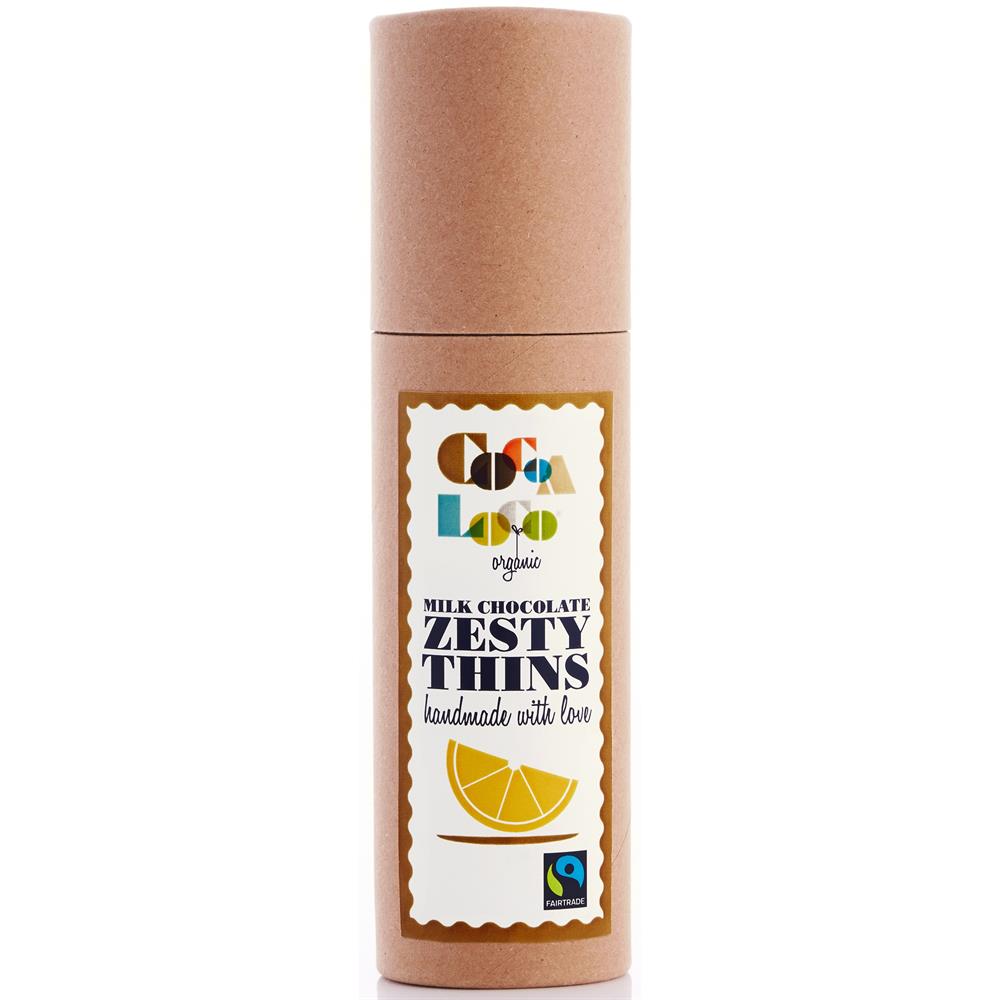 Cocoa Loco Organic Zesty Orange & Milk Chocolate Thins 170g