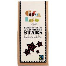 Cocoa Loco Organic Dark Chocolate Raspberry Stars 100g