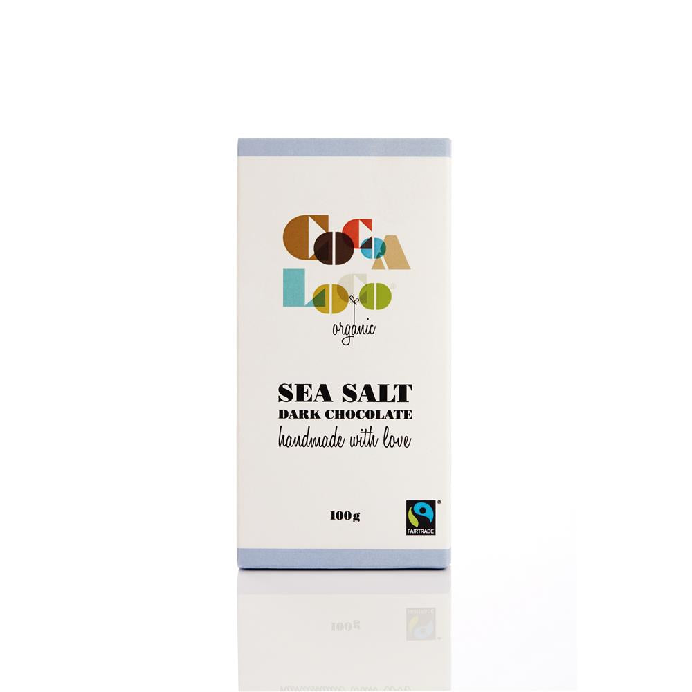 Organic & Fairtrade 73% Dark Chocolate & Sea Salt Bar 100g