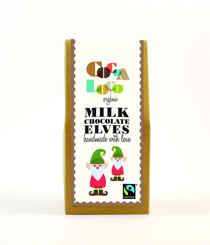Cocoa Loco Organic Milk Chocolate Elves Bars 100g