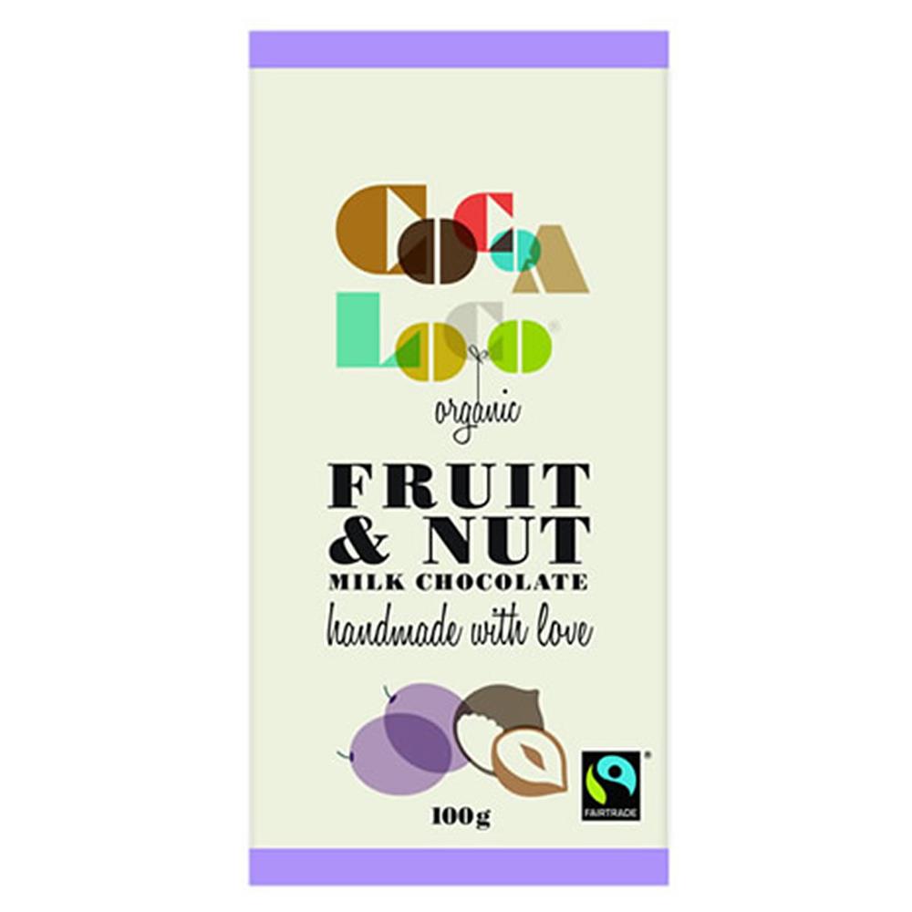 Organic F/T Milk Chocolate Fruit & Nut Bar 100g
