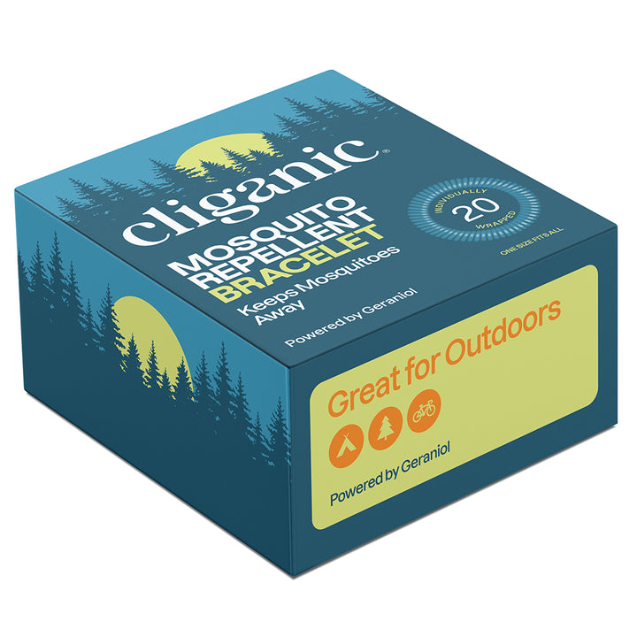 UK Cliganic Repellent Bands 20 Individual Units EVA Bracelets