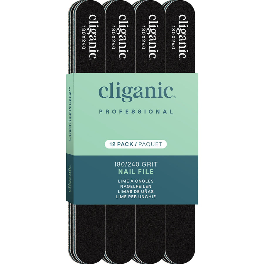 Cliganic 12 Pack Nail File Set: 180/240 Grit
