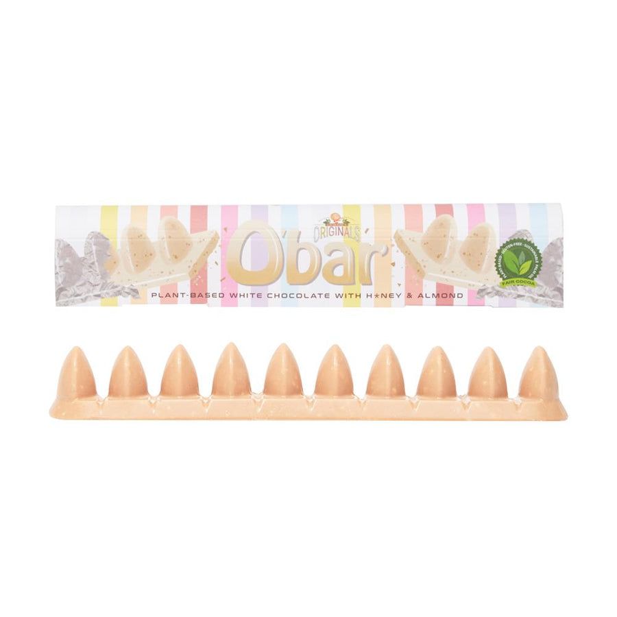 O'bar Vegan White Chocolates -Crunchy Almond and H*ney 200g
