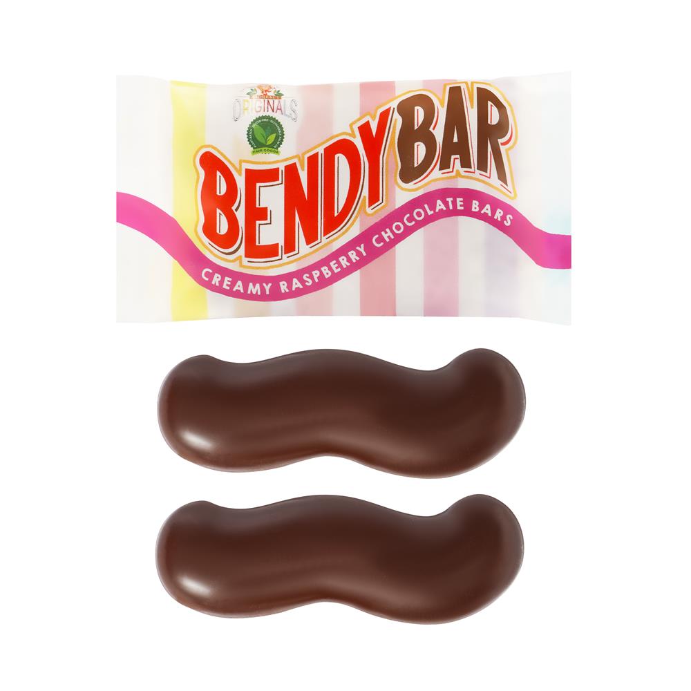 Bendy Bar - Twin Pack Vegan Chocolate Bars Creamy Raspberry 50g