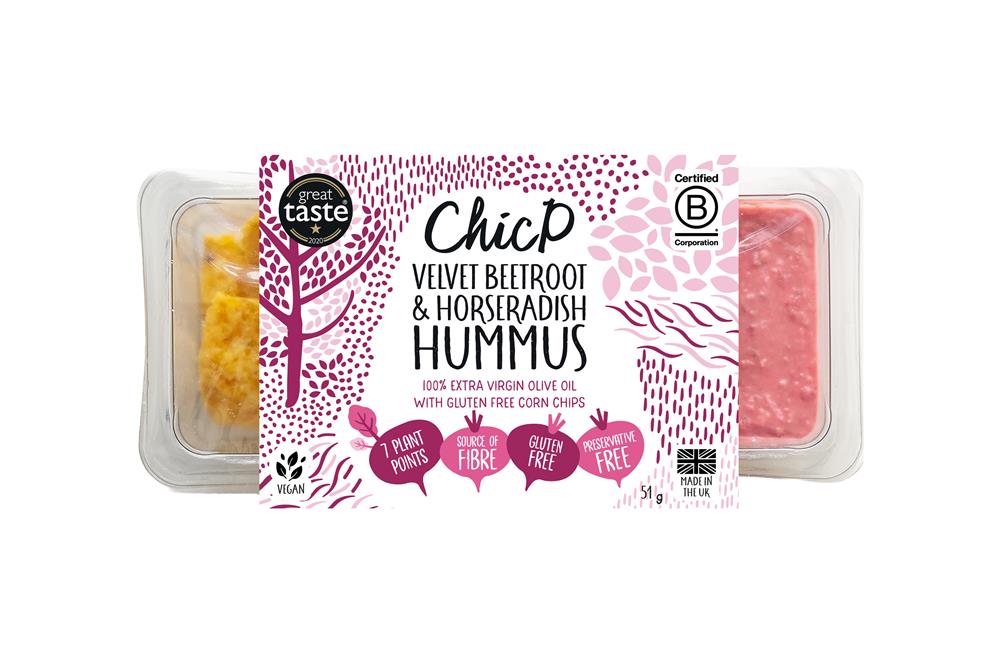 ChicP Velvet Beetroot & Horseradish Hummus Snack Pot 51g
