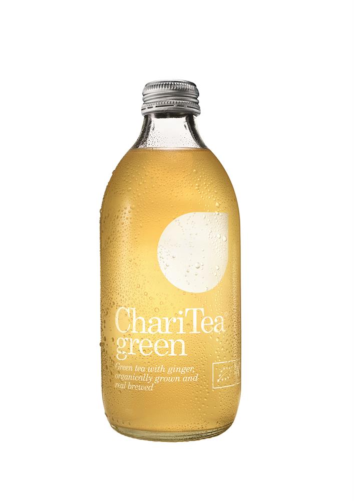ChariTea Green - Ginger & Honey Iced Tea - 330ml glass bottle