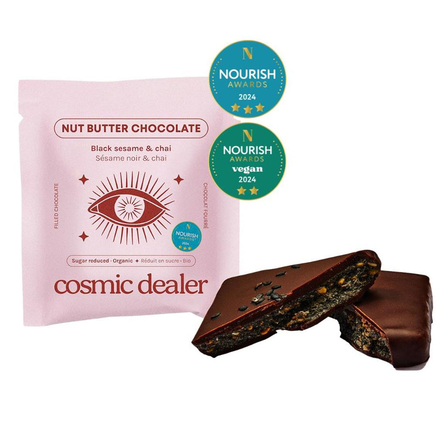 Black Sesame & Chai Chocolate Bite Organic Sugar Reduced 20g