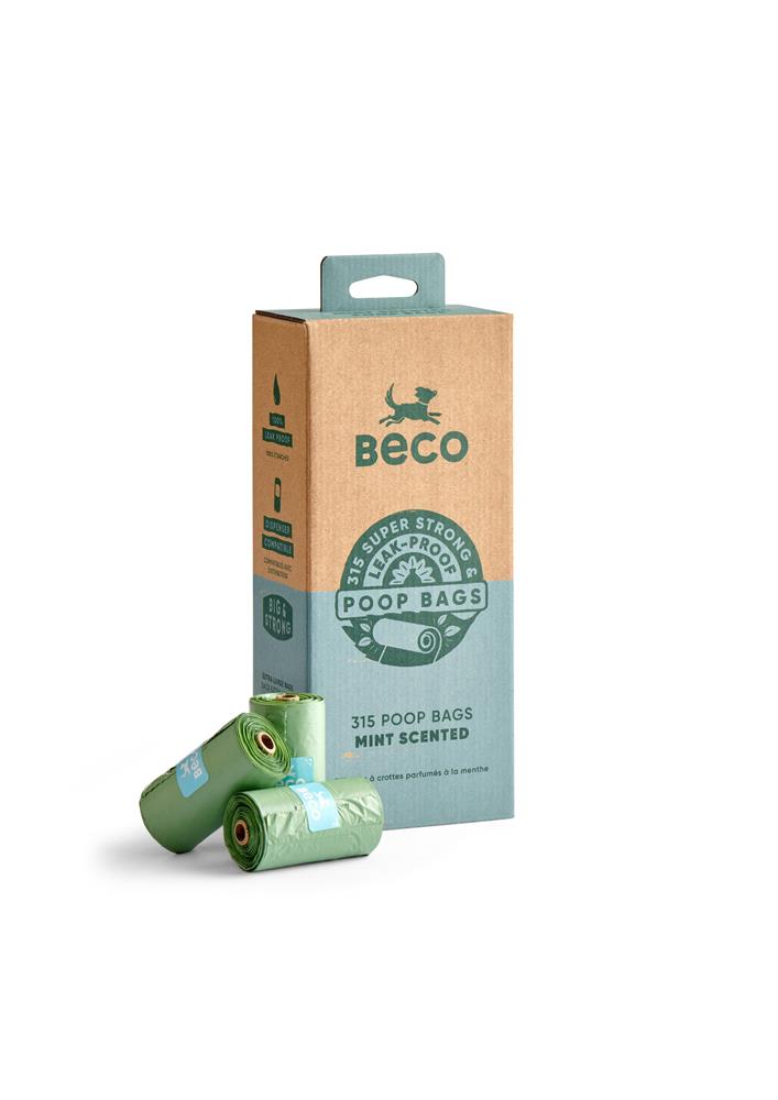 Big strong leakproof poop bags with a fresh mint scent. 315 bags