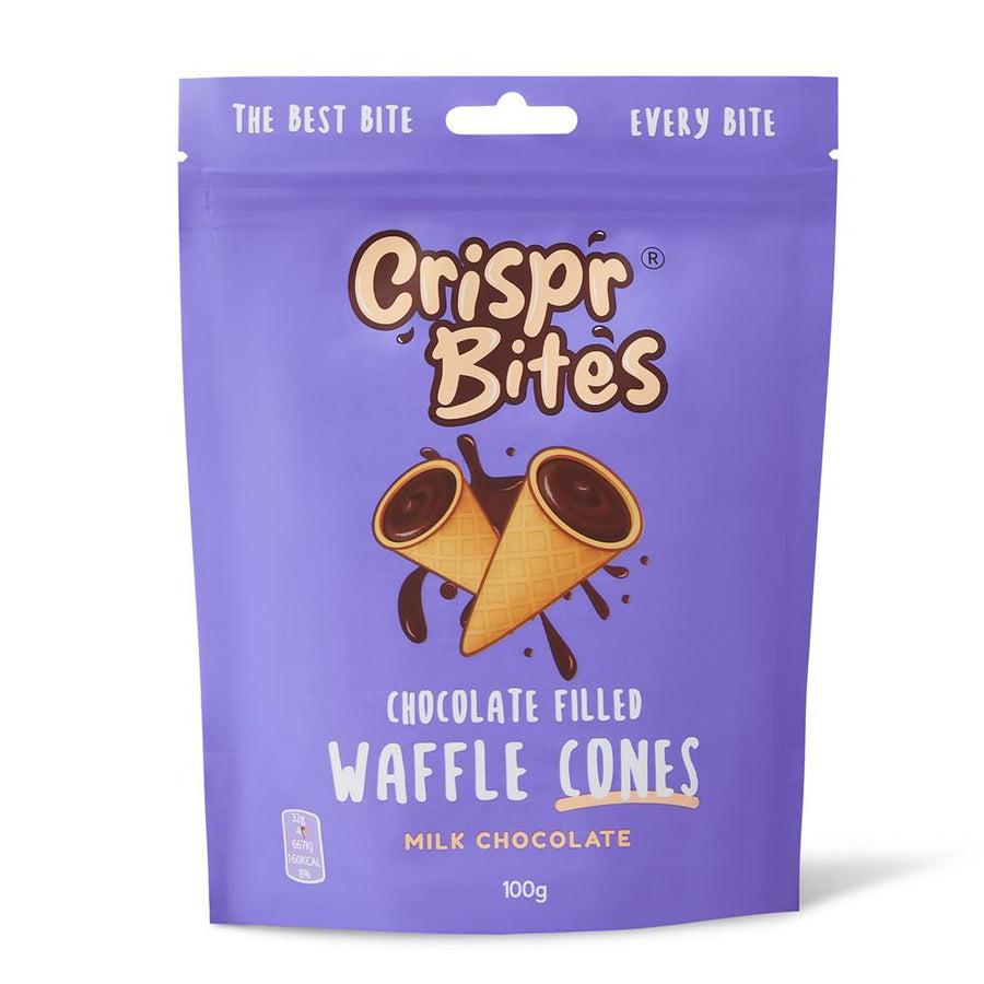 Crispr Bites Milk Chocolate-Filled Mini Cones 100g