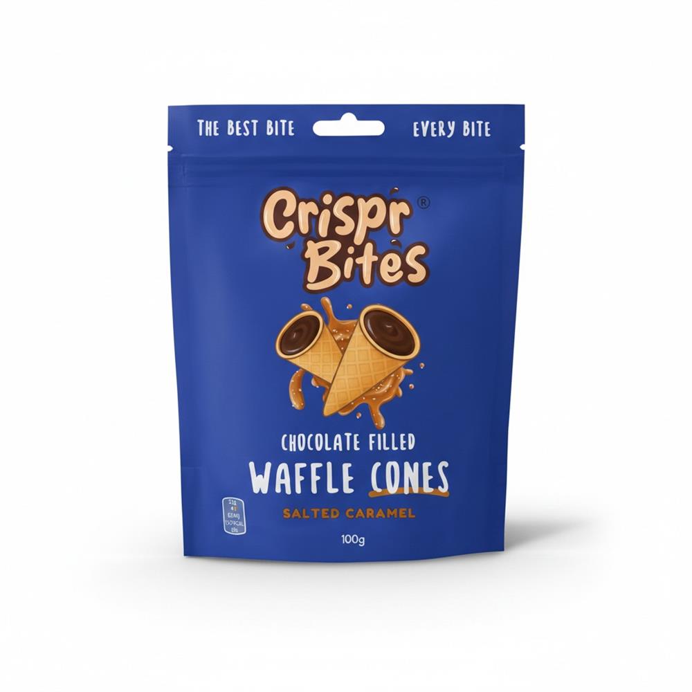 Crispr Bites Salted Caramel Chocolate-Filled Mini Cones 100g