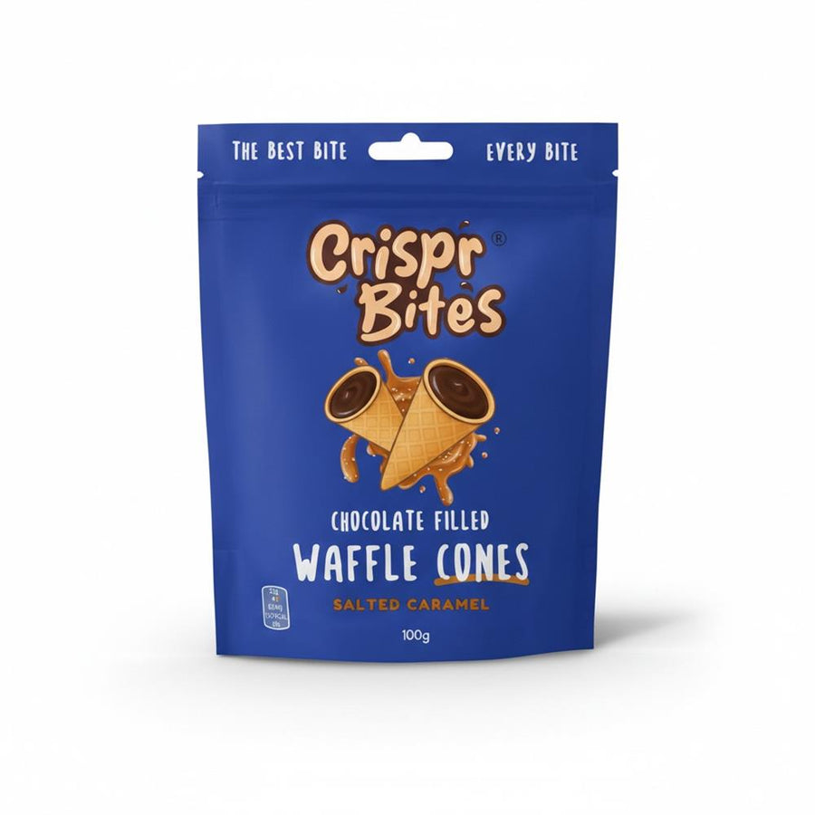 Crispr Bites Salted Caramel Chocolate-Filled Mini Cones 100g