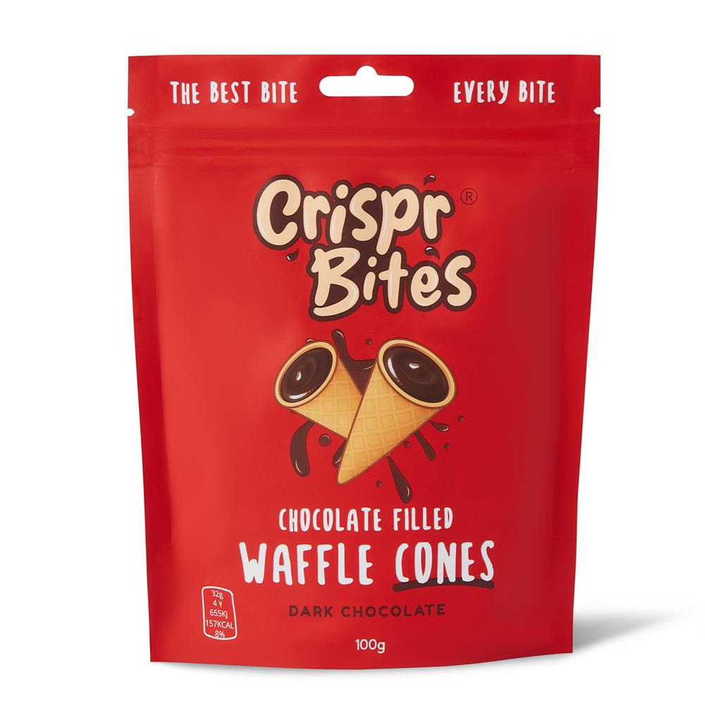 Crispr Bites Dark Chocolate-Filled Mini Cones 100g