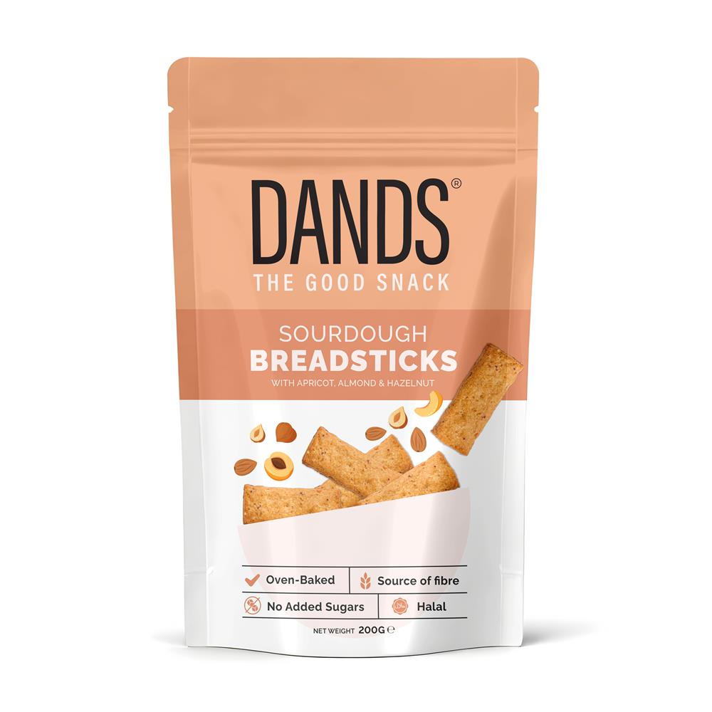 DANDS Sourdough Breadsticks with Apricot & nuts 200g Pouch