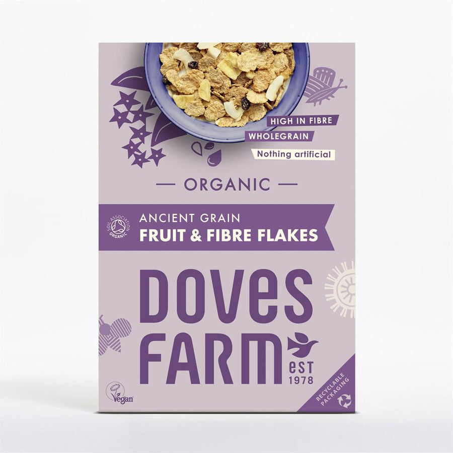 Doves Farm Organic Ancient Grain Fruit & Fibre Flakes 375g