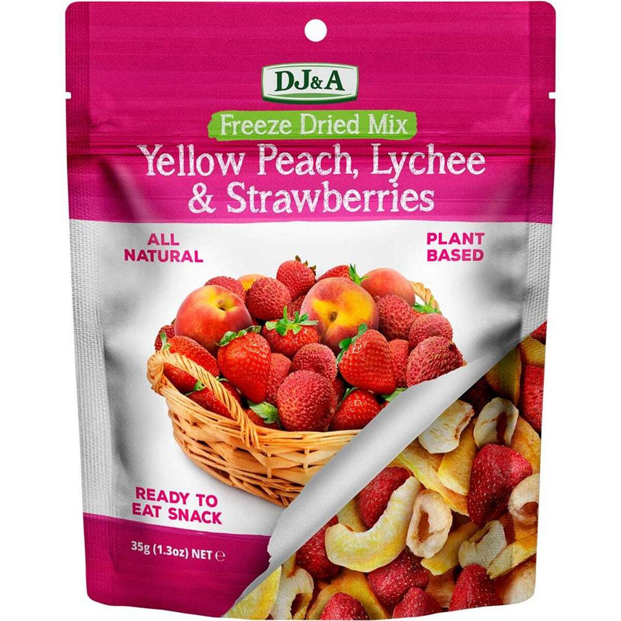 DJ&A Freeze Dried Yellow Peach Lychee & Strawberries 35g