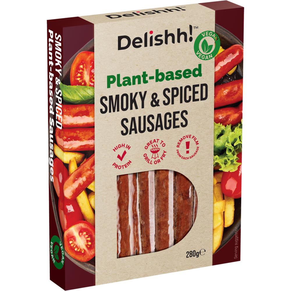 Delishh! Smoky & Spiced Vegan Sausages 280g