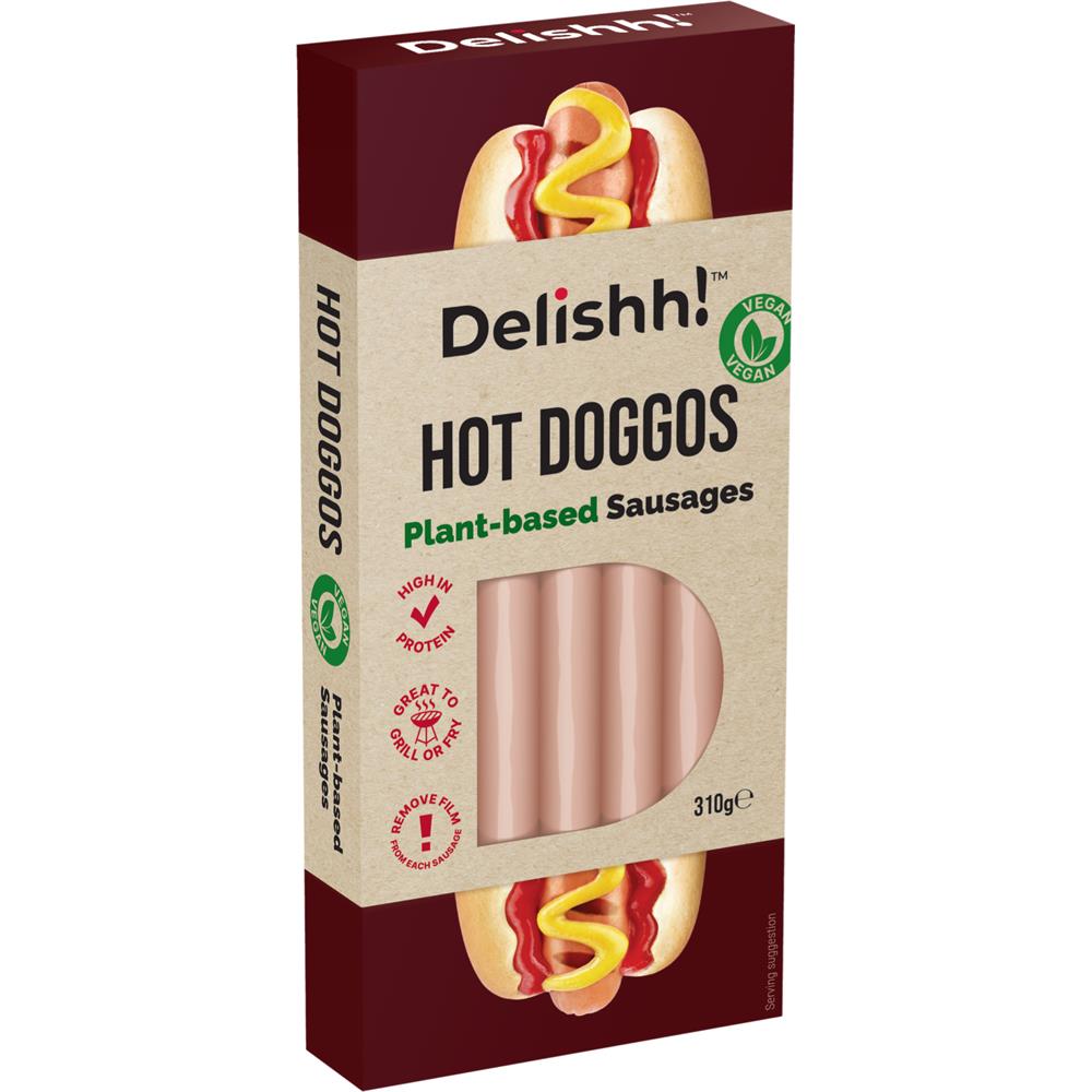 Delishh! Hot Doggos Vegan Sausages 310g