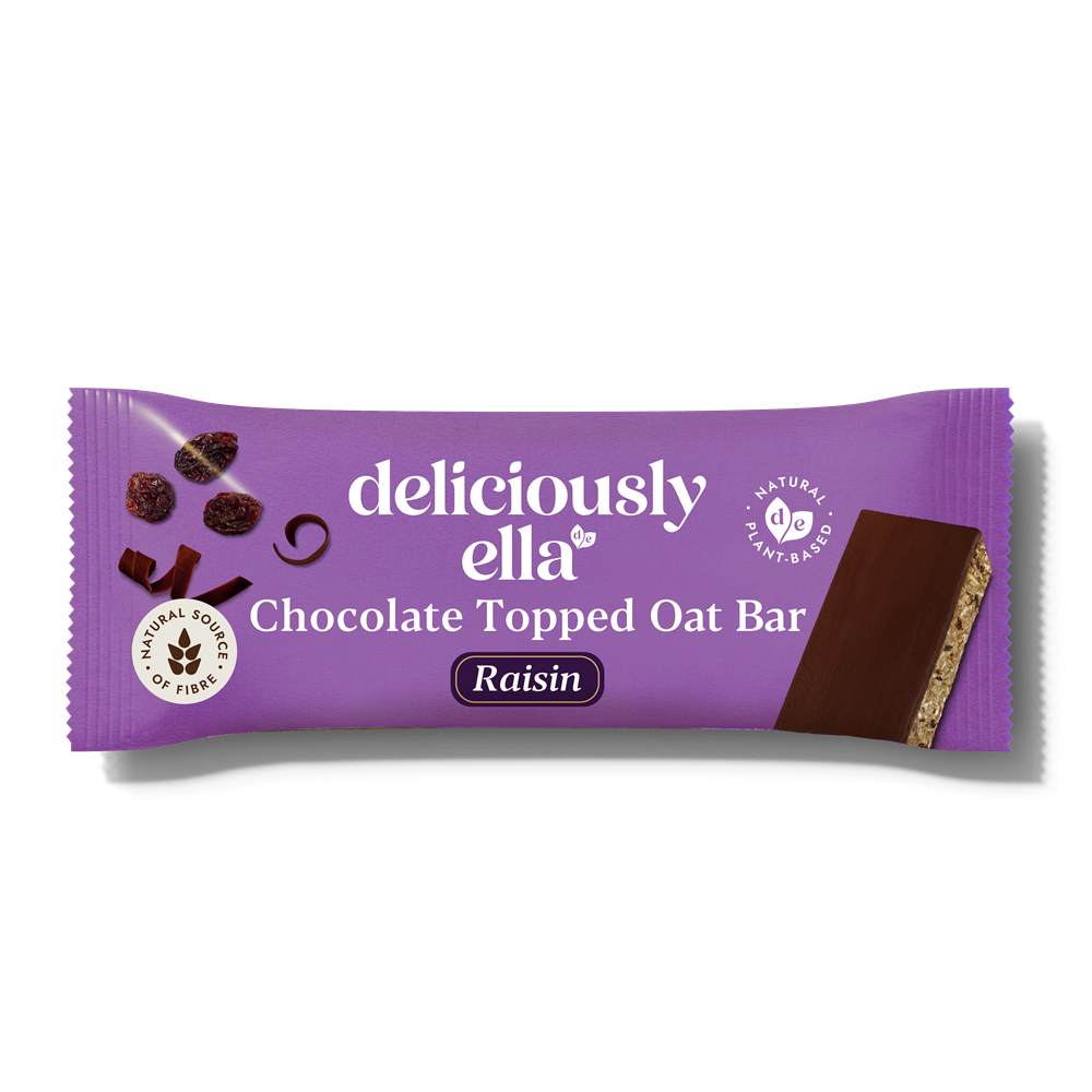 Deliciously Ella Raisin Chocolate Topped Oat Bar 50g