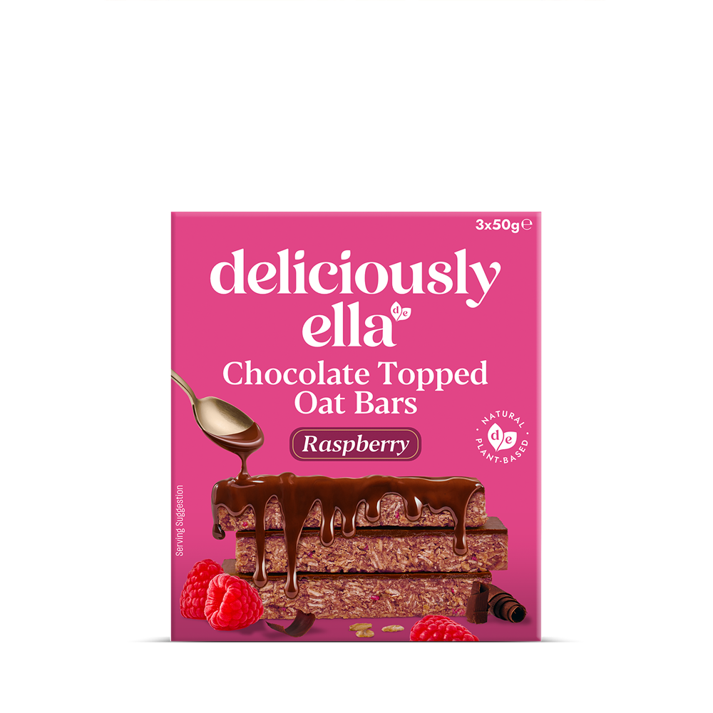 Deliciously Ella Raspberry Choc Topped Oat Bar Multipack 3 x 50g