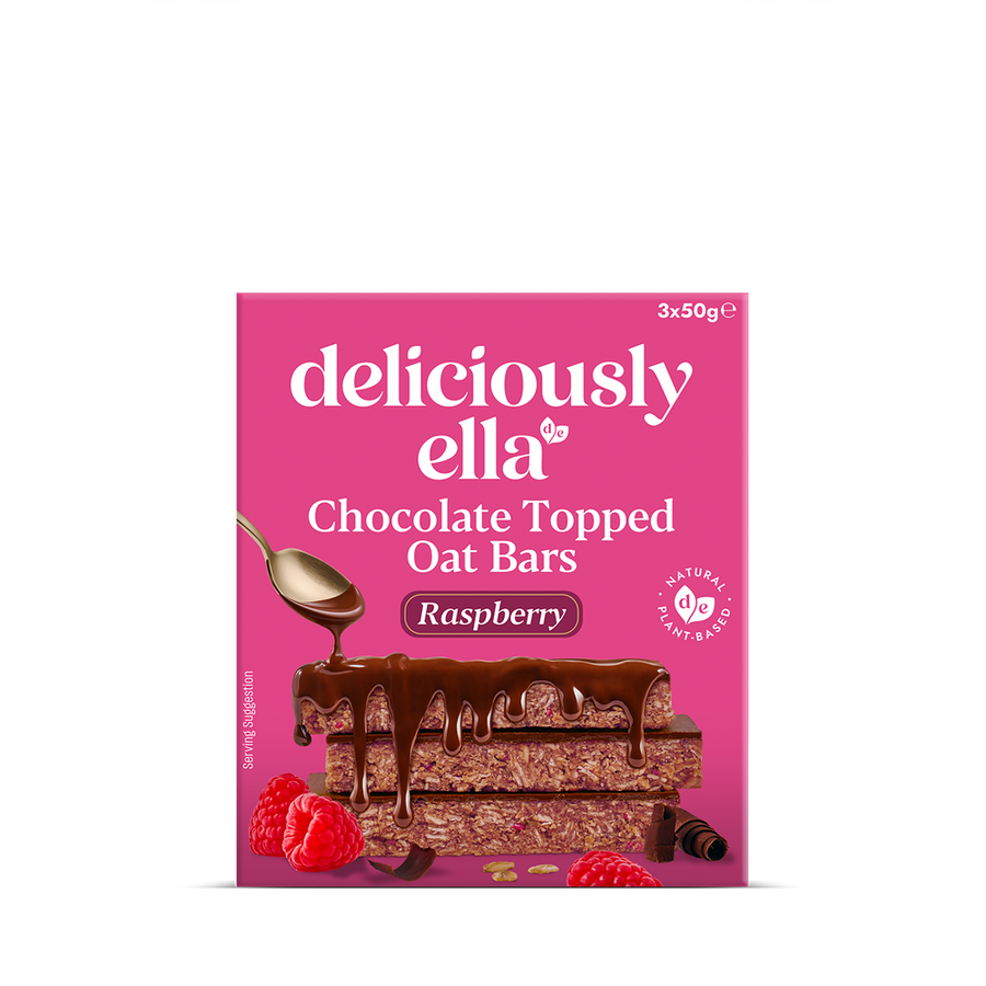 Deliciously Ella Raspberry Choc Topped Oat Bar Multipack 3 x 50g