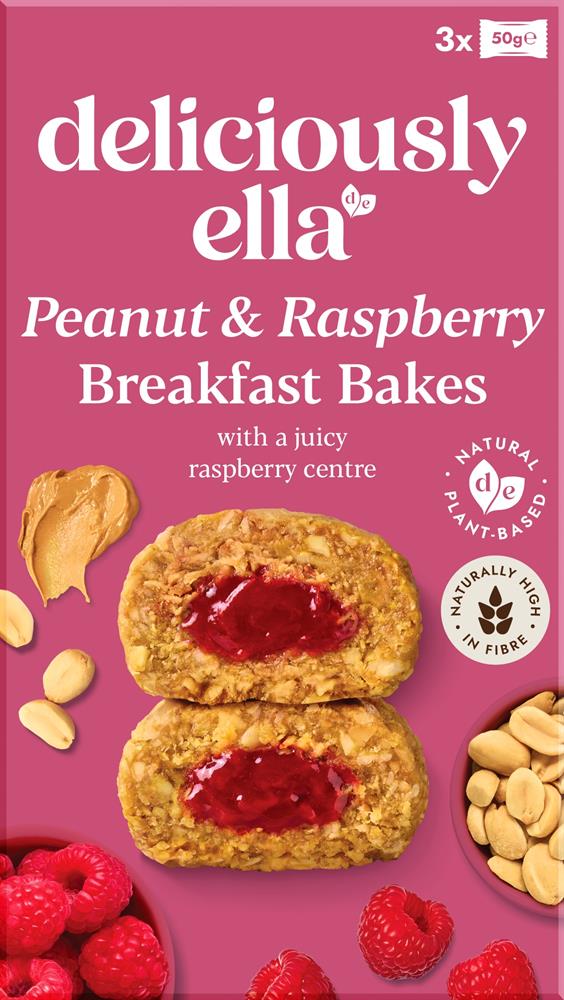 Deliciously Ella Peanut & Raspberry Breakfast Bakes (50g x 3)