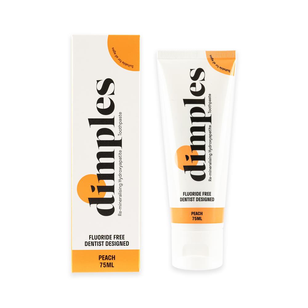 Dimples Re-mineralising Hydroxyapatite Toothpaste Peach 75ml