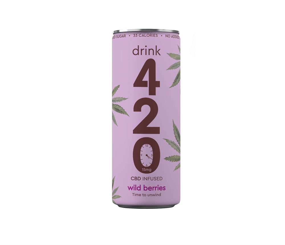 CBD infused sparkling Wild Berries 250ml Slimline Can