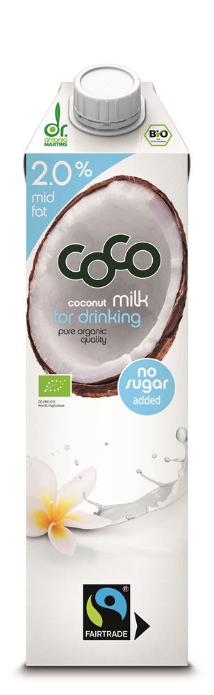 Organic Coconut Milk Drink 2.0% (Semi-skimmed milk) 1L
