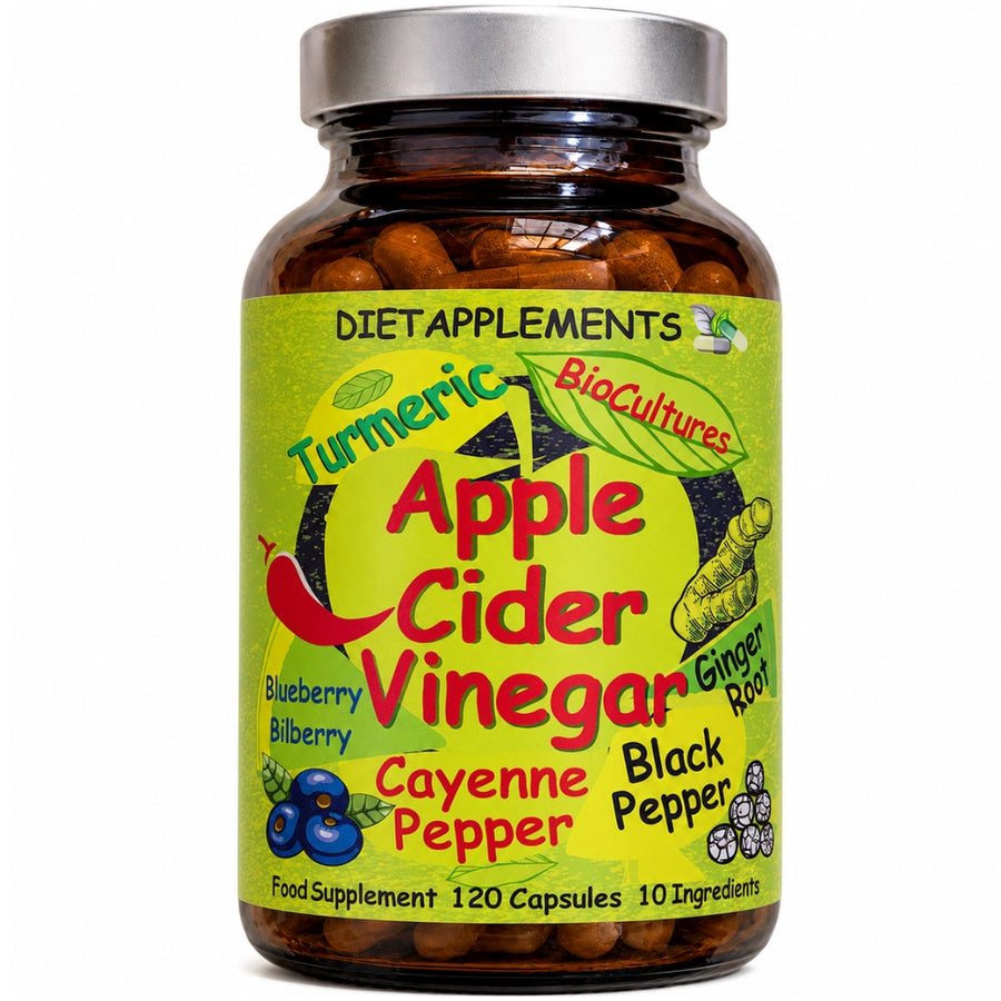 Apple Cider Vinegar with Blueberry Bilberry botanicals 120 caps