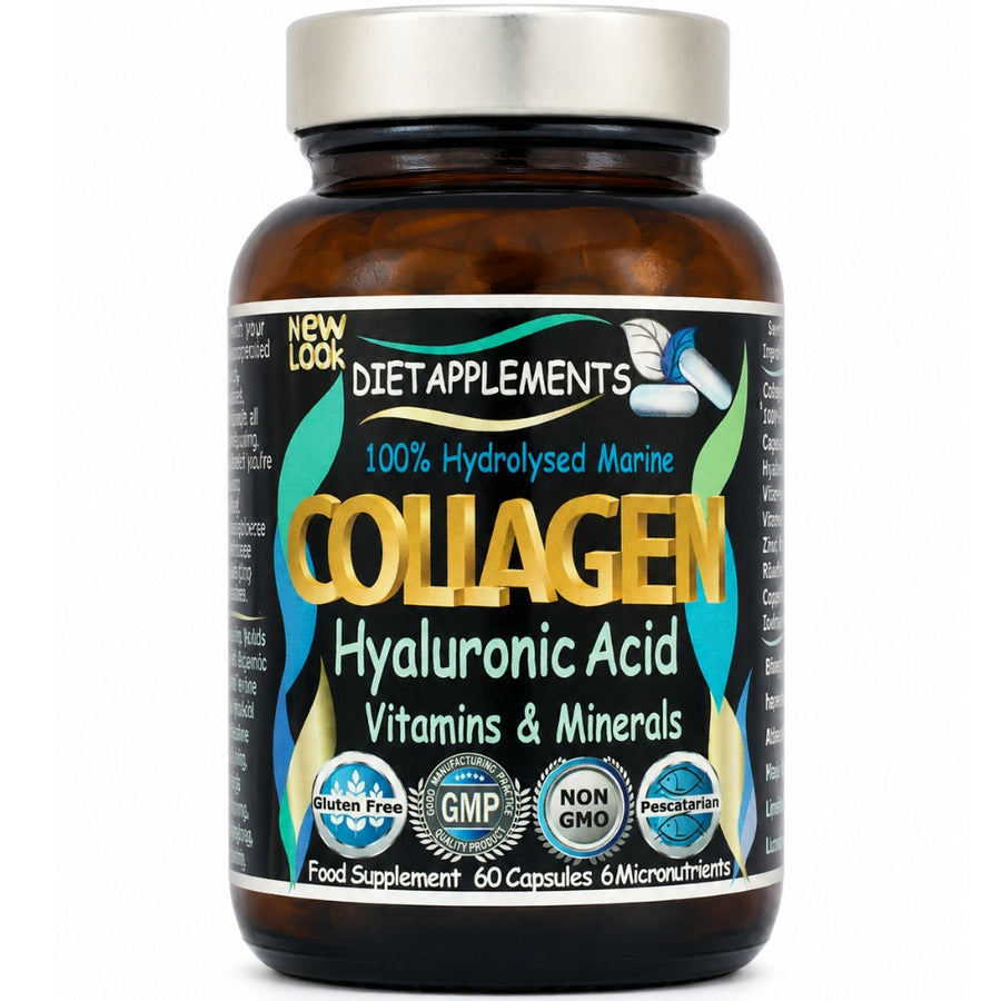 Marine Collagen Hyaluronic Acid Vitamin C Zinc. 60 capsules.