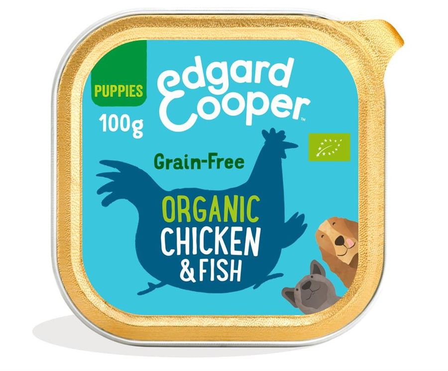 Organic Chicken & Fish Carrot & Pea Tray for Puppies 100g