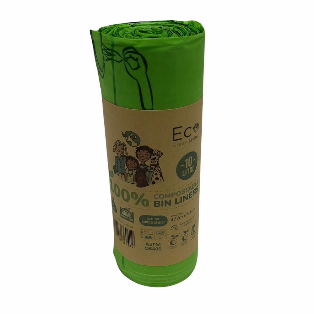Eco Green Living Certified Compostable 10L Caddy Bags