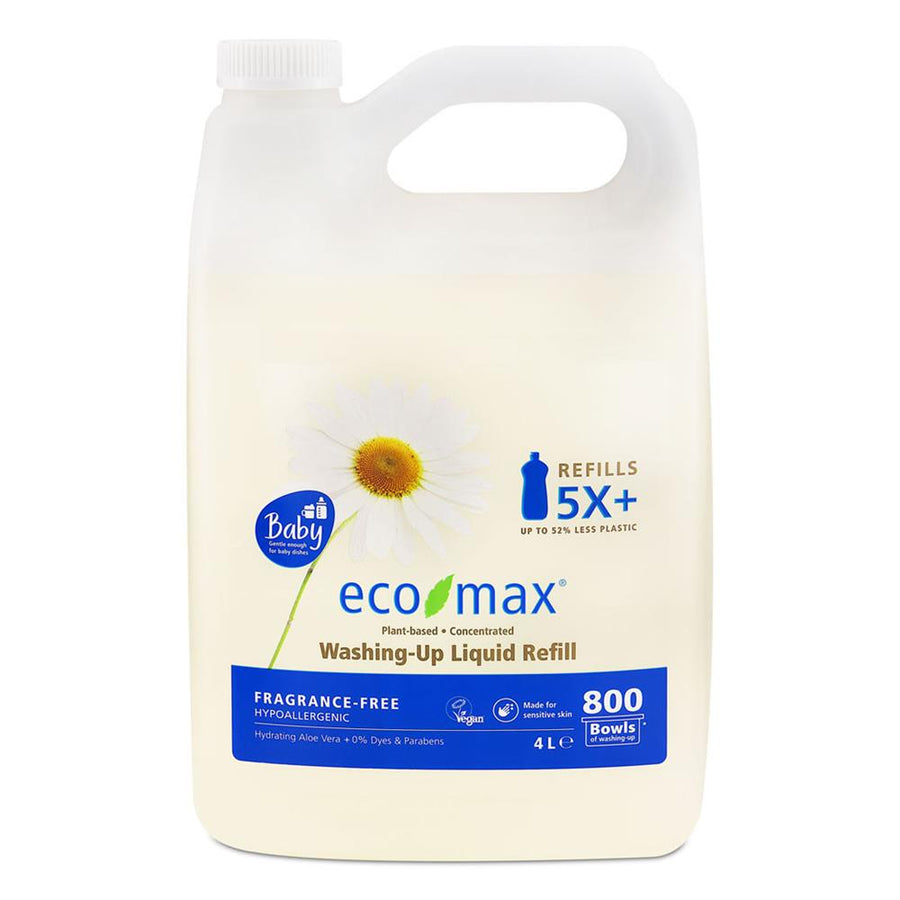 Eco-Max Washing Up Liquid Fragrance Free & Baby 4L