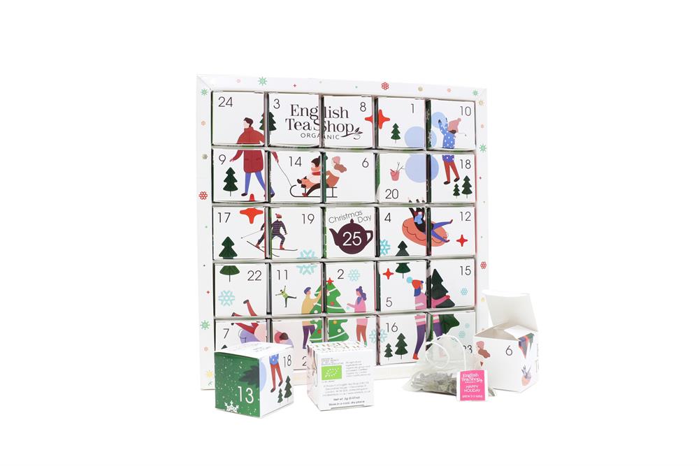 Organic White Puzzle Advent Calendar 25 Tea Pyramid Bags