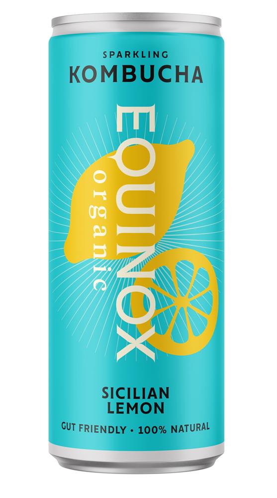 Organic Kombucha Soft Drink Sicilian Lemon 250ml Can